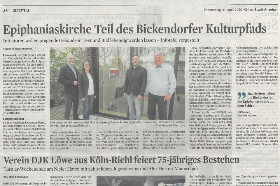 Epiphaniaskirche Kulturpfad Bickendorf